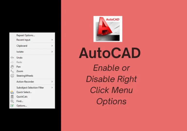 AutoCAD Right Click Shortcuts Menu - How-To Get It Back | Surveyor Insider