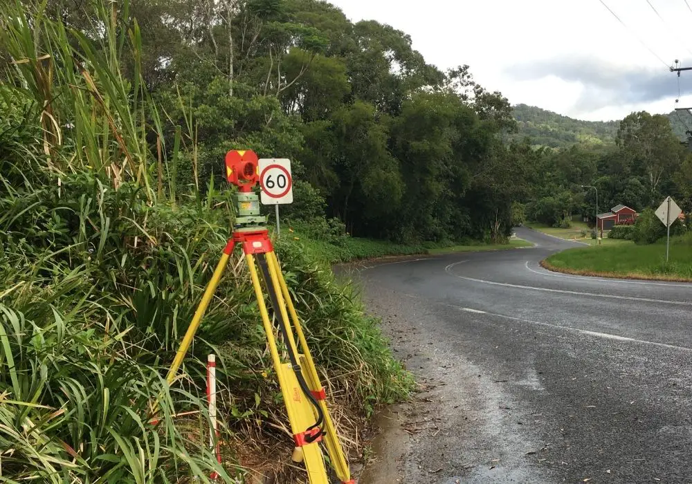 Leica Circular Prism on side of road 210227