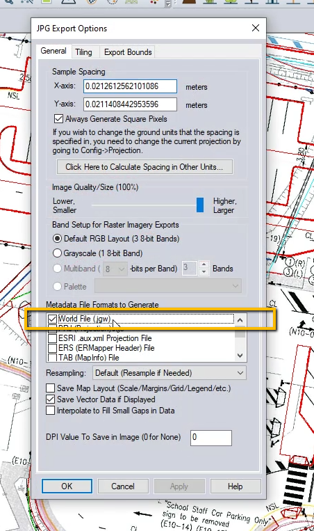 Global Mapper Georeference Image 19 210322