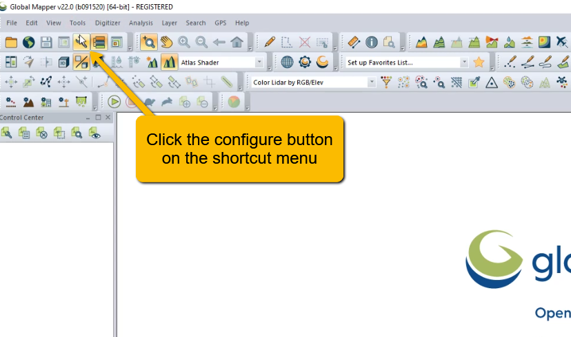 Gloabl Mapper how to set datum step 1