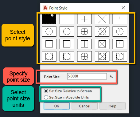 how to create points in autocad 7