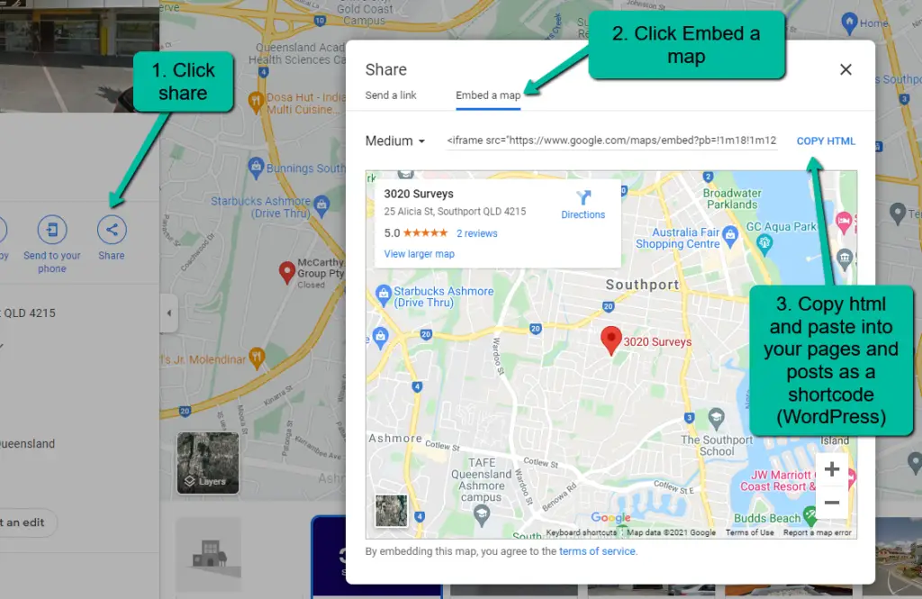 How to embed a land surveyors map into wordpress page