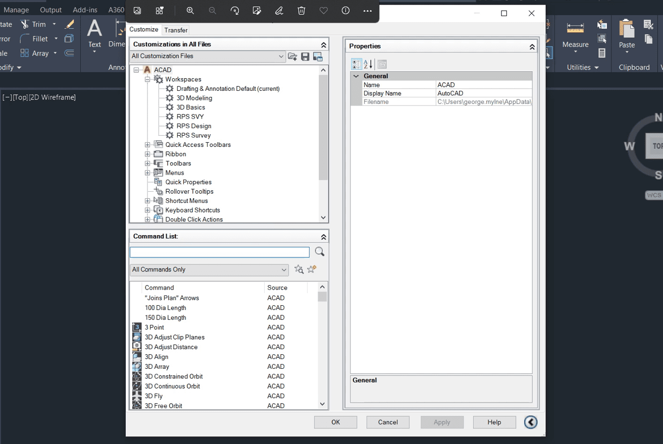 Autocad how to restore missing command bar Step 2