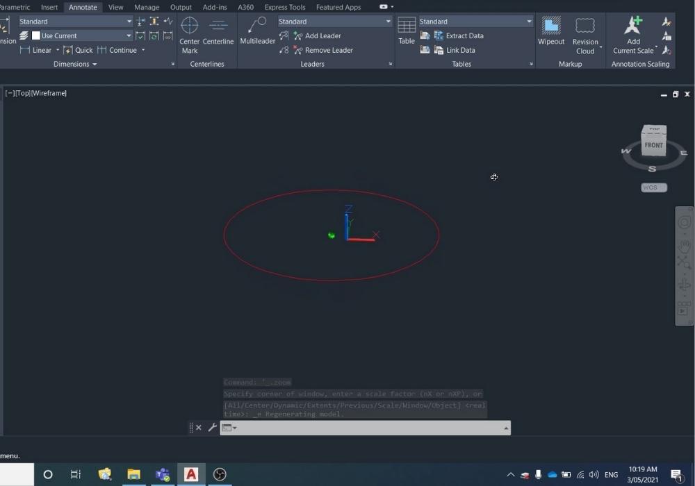 AutoCAD modifying UCS Step 3 orbit view 220417