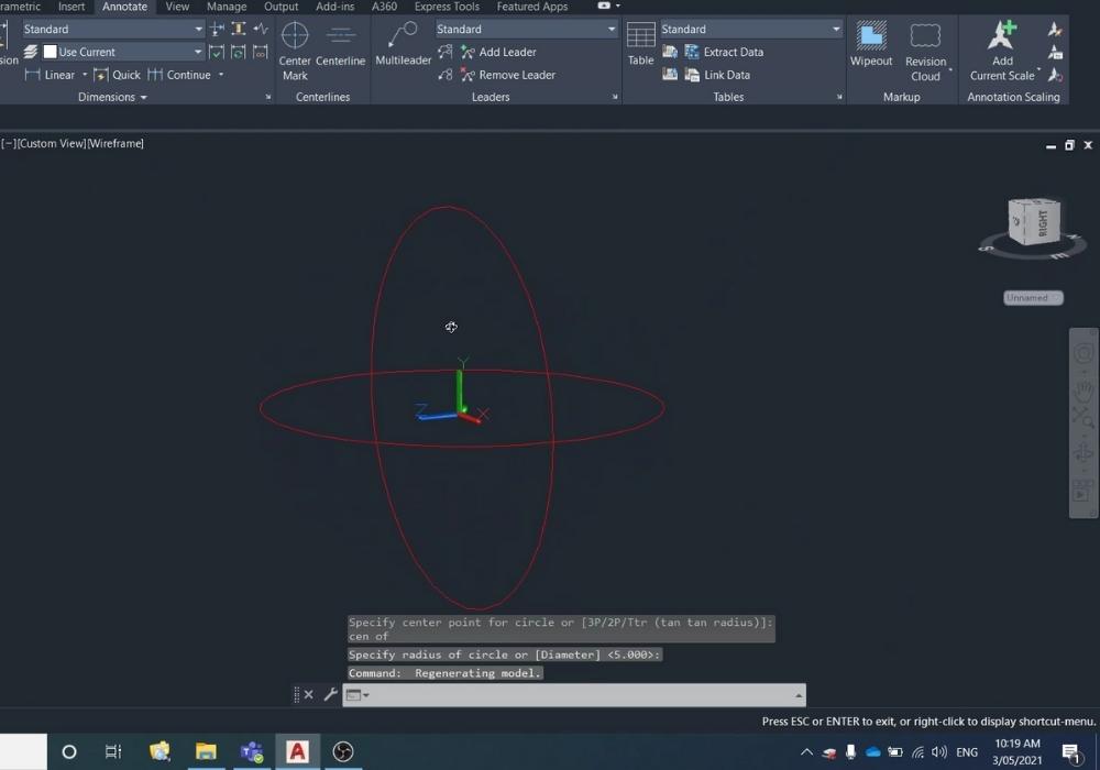 AutoCAD modifying UCS Step 7 orbit to view drawing 220417