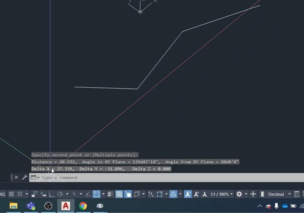 Check results and see the 2d distance that you have measured 220416