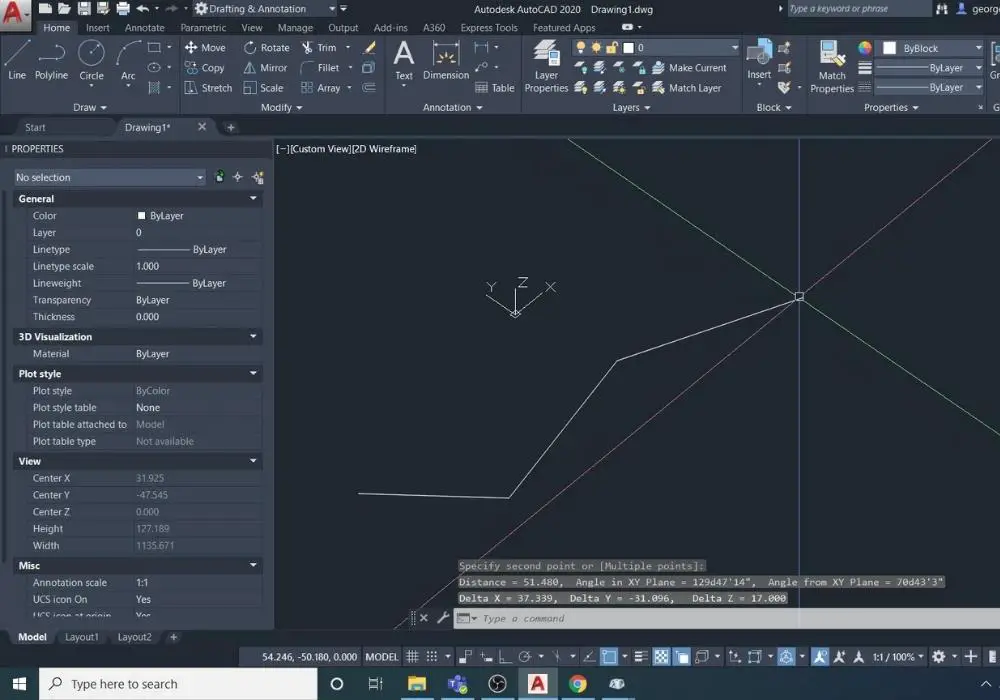How to measure 2d distance between two points in autocad 220416
