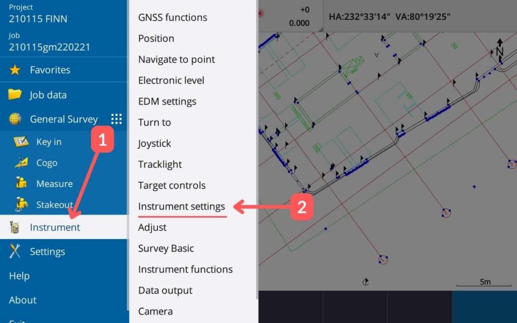 230224 Select instrument and then settings