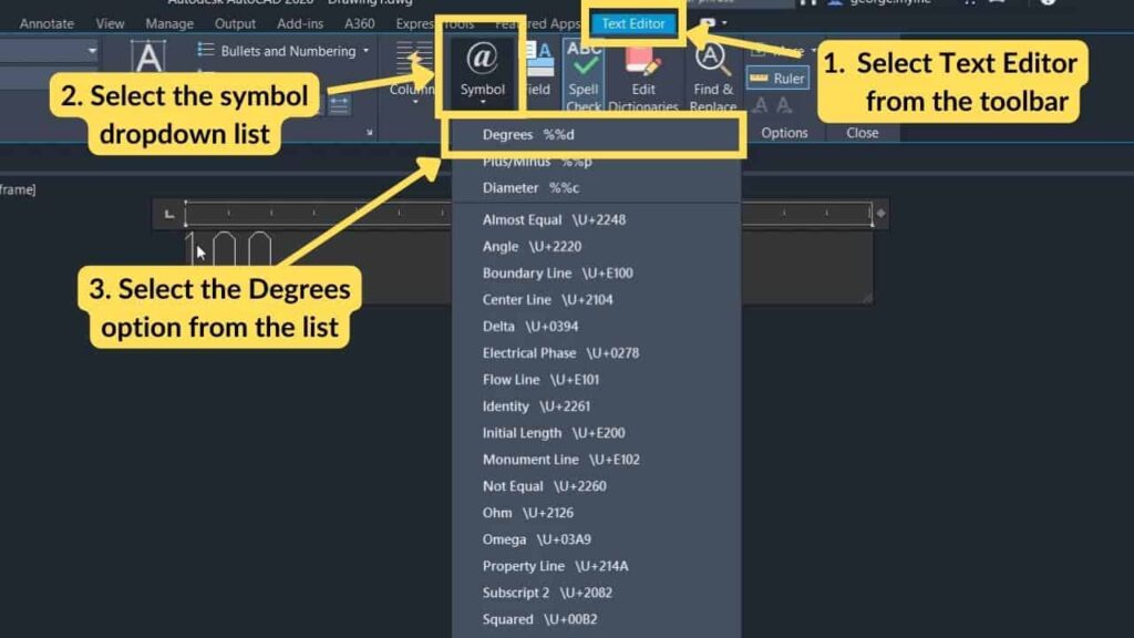 how-to-insert-degree-symbol-in-autocad-surveyor-insider