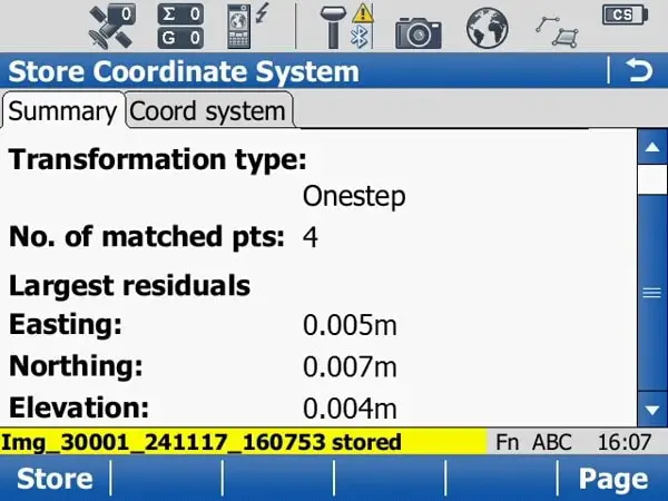 230303 Leica CS15 Site calibration Step 14 store coordinate system