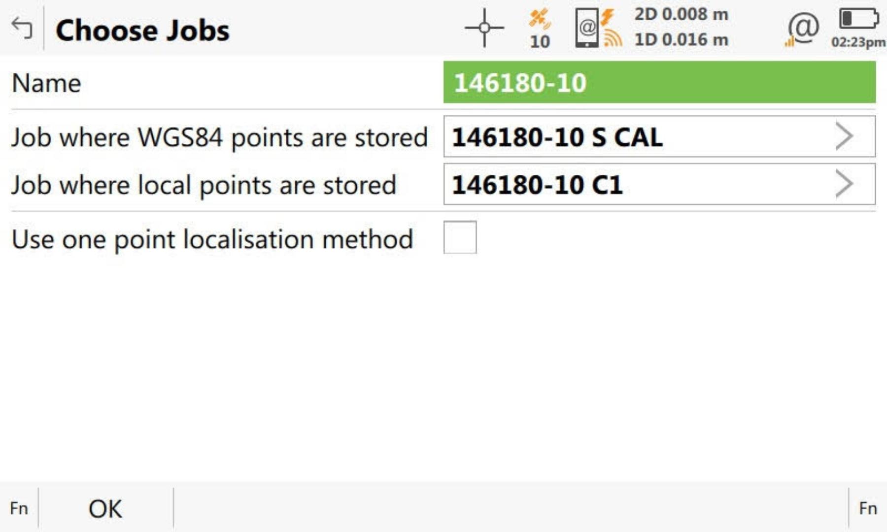 230315 Leica Captivate Site Calibration Select control and working jobs 1