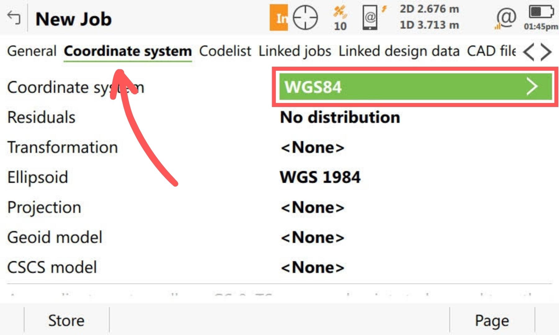 230315 Leica Captivate Site Calibration Select the WGS84 coordinate system 1