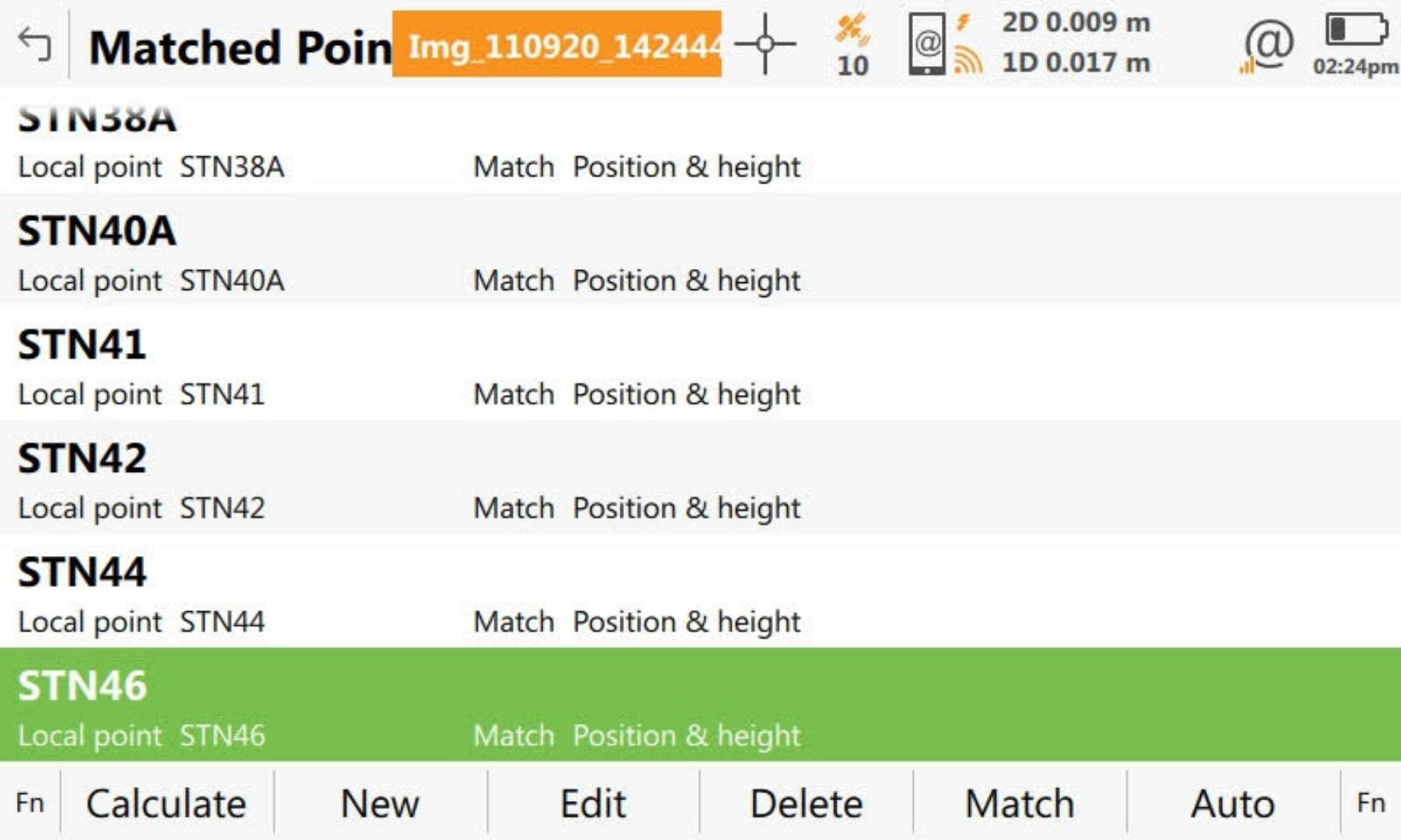 230315 Leica Captivate Site Calibration points have been matched 1