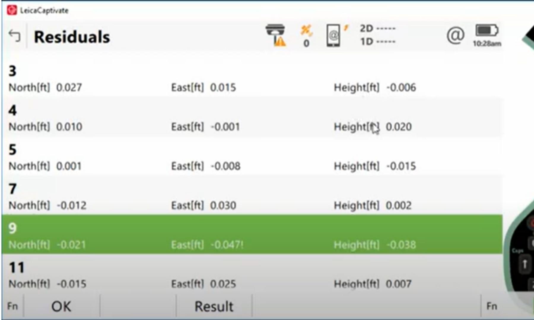 230315 Leica Captivate Site Calibration points residuals 1