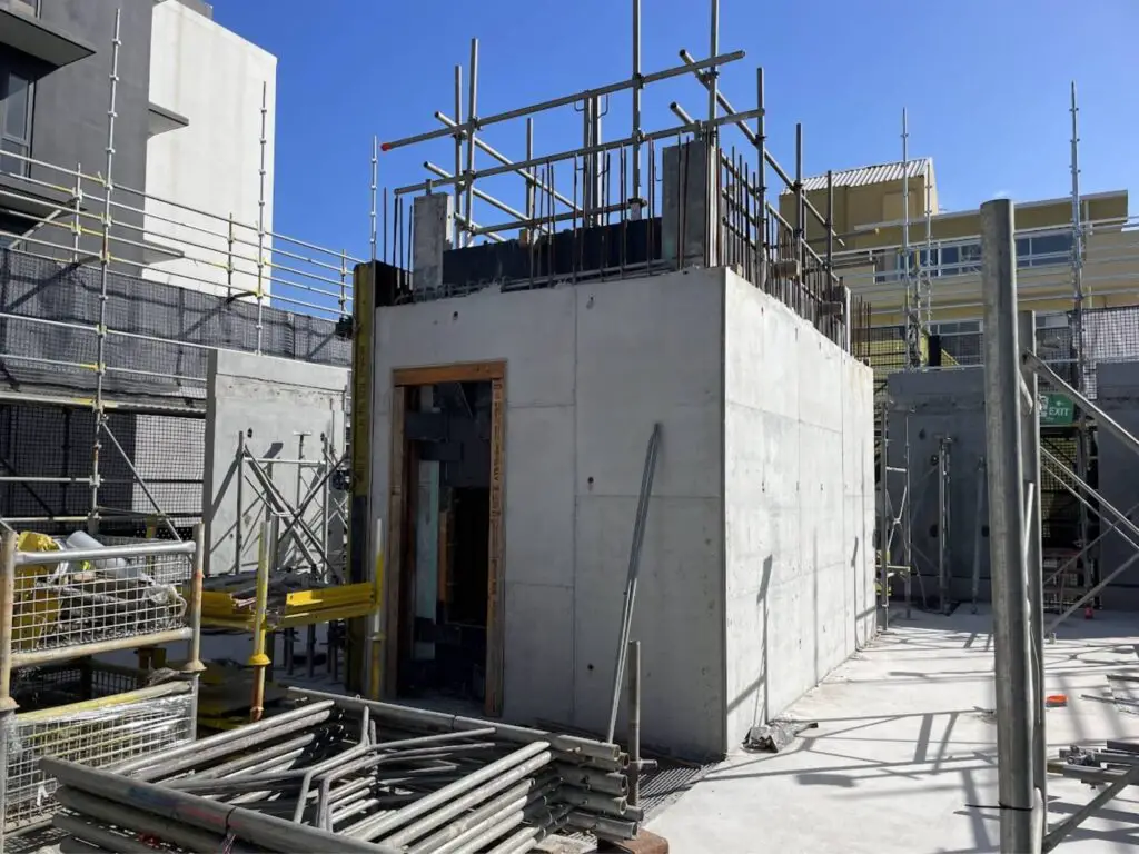 230419 Elevator shaft on construction site high rise