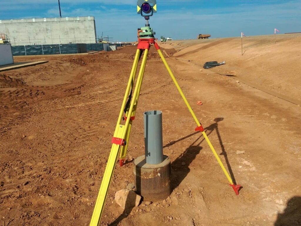 230426 Control point being established for a survey control network