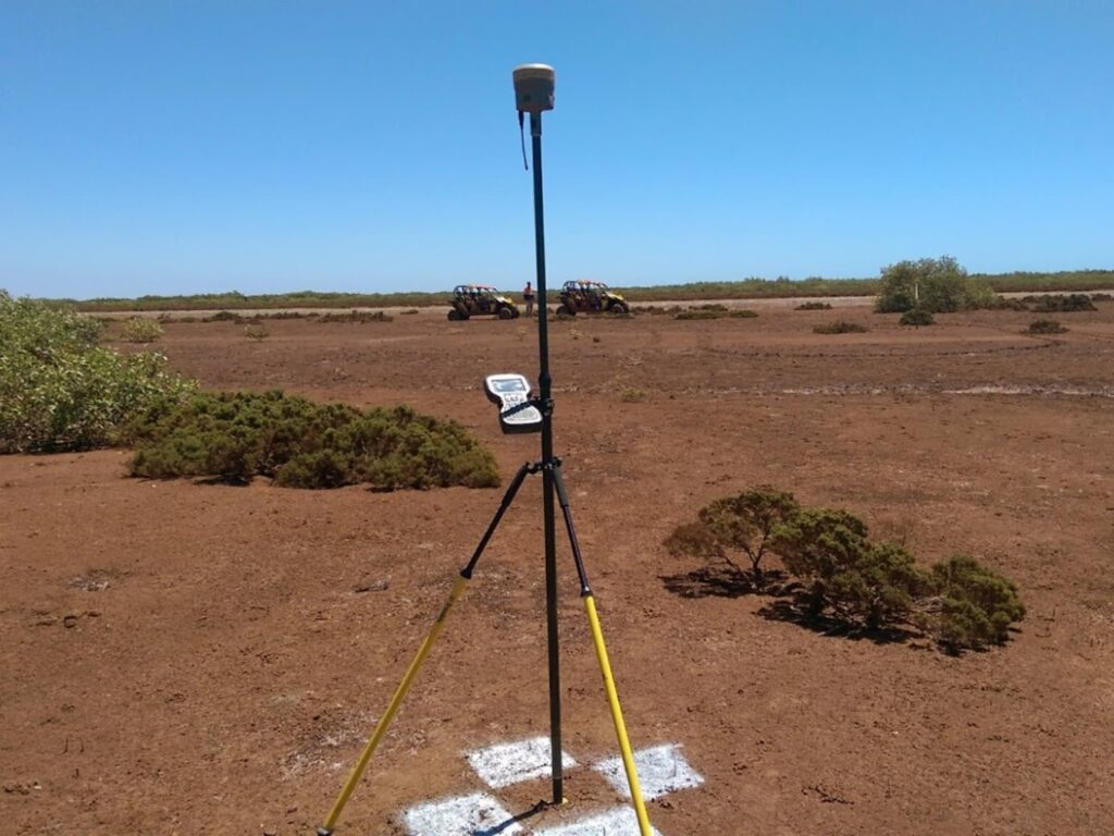 230426 RTK GPS survey being done to establish ground control points for an aerial survey