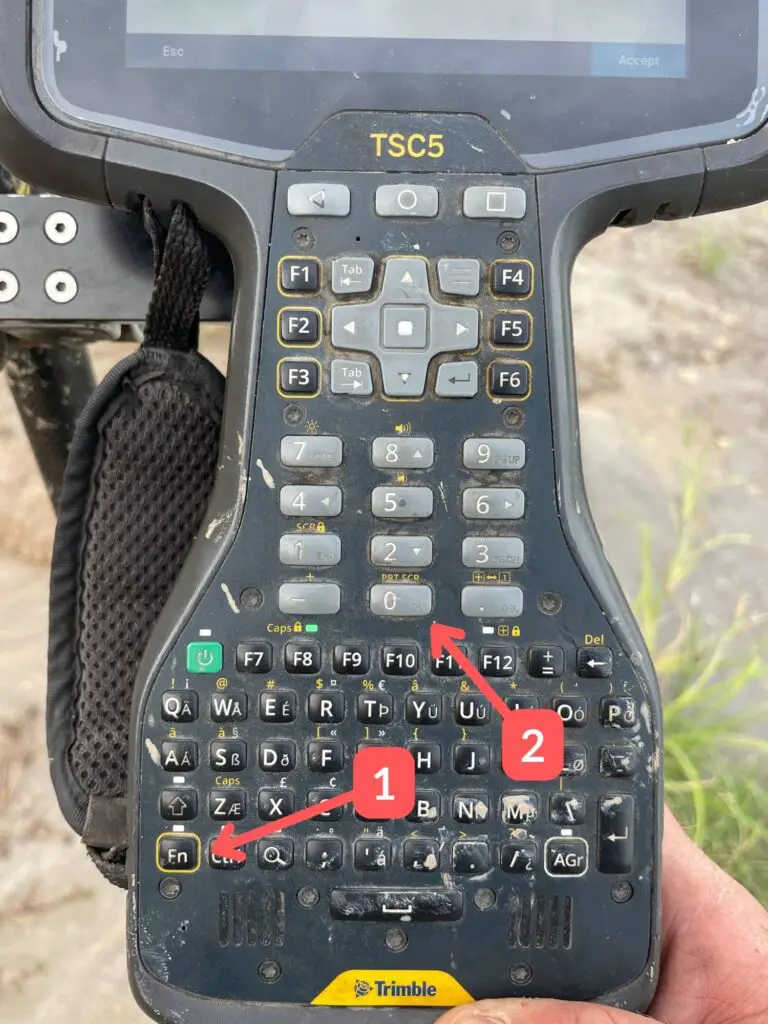 how to take a screen shot on a trimble tsc5 method 1