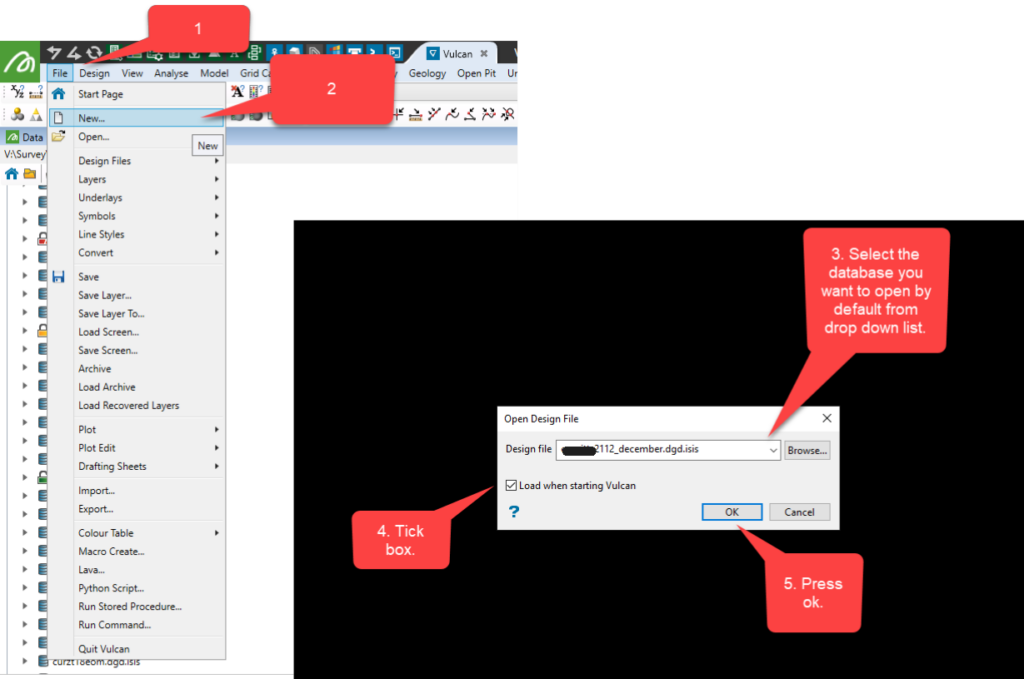 change default database in vulcan